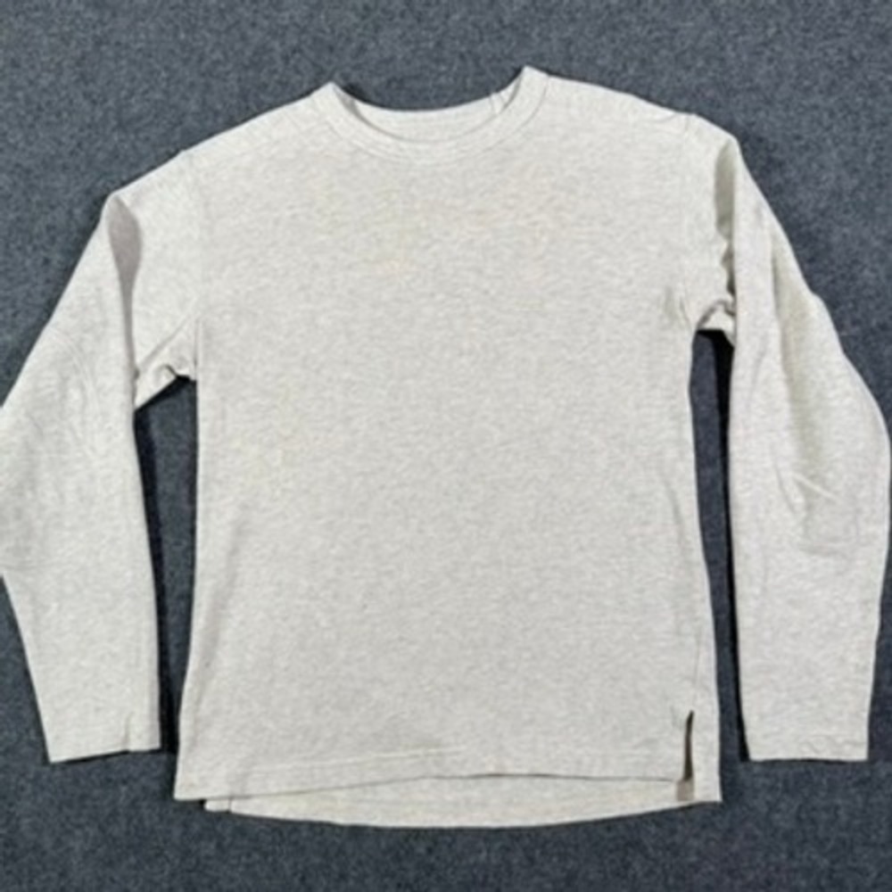 Buck Mason Field-Spec Rugby Crew Mens Small Grey Heather Long Sleeve Shirt